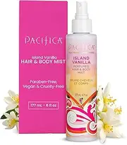 Pacifica Beauty, Island Vanilla Hair Perfume & Body Mist, Best Warm Vanilla Scent, Natural + Essential Oils, Alcohol Free, 100% Vegan and Cruelty Free, Clean Fragrance