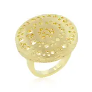 Textured Golden Saucer Ring