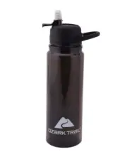 Ozark Trail 24-Ounce Double-Wall Tritan Water Bottle with Flip Straw Lid, Brown