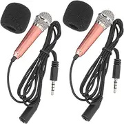 OFFIGAM 2Pcs Mini Microphone Singing Microphones for Home Karaoke Sound Portable and Durable Design for Videos and Family Events