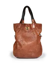 Brown Leather Perforated Tote