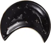 LIFKOME Moon Shape Plate Gold Print Jewelry Storage Food Tray Stylish Home Decor for Earrings