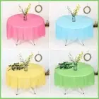 84inch Round Tablecloth Reusable PVEA BPA Free Plastic Dining Table Cover Cloth