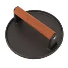 Burger Press Round Iron Grill Press With Wooden Handle For Bacon Steak Meat G