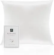 Oeko-TEX® Certified Silk Pillowcase for 100% Silk Pillow 22 Momme Certified Hair and Skin Benefits Anti Aging, Anti Dust Mite (60 x 60 cm, White)