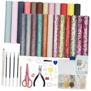Leather Earring Making Kit - 24pcs Faux Leather Sheets - 8.3" x 6.3" Each -