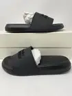 $290 Women's Alexander McQueen Hybrid Logo Pool Slides Sandals Black 7.5 37.5