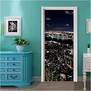 Door Stickers 3D Wallpaper Mural TV Wall Bedroom Wallpaper PVC Waterproof Self-Adhesive Home Decoration(90x200cm)