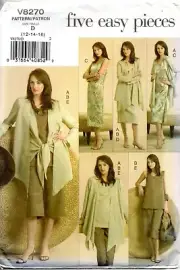 Vogue Sewing Pattern V8270 Five Easy Pieces Jacket Skirt Top Pants Size 6-10