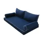 |COVER ONLY|Style2 Full Contrast Trim Daybed Mattress Bolster Pillow Cover AD101