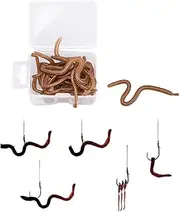 VoutE Worm Bass Fishing Lure Kit, Soft Plastic Worms, Fake Earthworm, Lifelike Artificial Baits, Silicone Earthworm Set