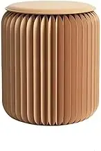 Folding Chairs, Portable Folding Paper Stool, Honeycomb Structure Low Stool Chair, Multifunction Round Foot Stool, for Bedroom, Living Room(White,12.6 * 14.6in) Brown 37 * 32 cm