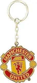 Manchester United FC Official Metal Football Crest Keyring (UK Size: One Size) (Red)