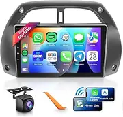 8 CORE 6G+128G Car Radio Stereo for Toyota RAV4 2001-2006 with Wireless CarPlay/Android Auto, 9 Inch 1280 * 720P IPS Touch Screen Android 13 GPS WiFi Bluetooth 32-Band DSP HD Backup Camera
