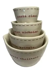 Rae Dunn Merry Christmas, Kris Kringle, Saint Nicholas, Santa Measuring Cups