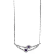 14k White Gold Diamond u0026 Amethyst Necklace