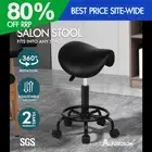 ALFORDSON Salon Stool Saddle Swivel Barber Hair Dress Chair Sierra All Black