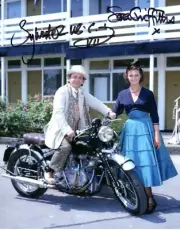 Doctor Who Autograph: SYLVESTER McCOY & SARA GRIFFITHS (Bannermen) Signed Photo