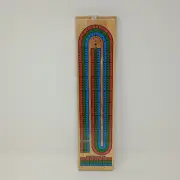 Cribbage Wooden 3-Track Color Coded Solid Wood 15" Game Board New