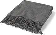 State Cashmere Throw Blanket with Decorative Fringe - Ultra Soft Accent Blanket for Couch, Sofa & Bed Made with 100% Inner Mongolian Cashmere - Crafted Home Accessories - (Coffee, 60"x50")