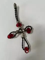 Equestrian Unique Horse Hair Cross Shape Pendant -Fob