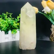 650g Natural Smoky Citrine Quartz Obelisk Crystal Wand Point Healing Reiki Gift