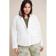 Anthropologie Neve Utility Jacket White 16W Plus Size NEW