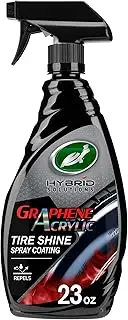 Turtle Wax 53733 Hybrid Solutions Graphene Acrylic Tire Shine Spray Coating, No Sling Tire Dressing, Long Lasting Deep Black Shine, UV Protection & Dirt Repellant, 23 oz