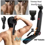 Men's Electric Back Hair Shaver Long Handle Body Hair Razor Trimmer Rechargeable