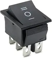 GUMMMY 50pcs KCD4 Rocker Switch Power Switch ON-Off-ON 3 Position 6 Electrical Equipment with Light Switch 16A 250VAC/ 20A 125VA(Black)
