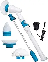 Power Spin Scrubber Cleaning Brush - Upgraded Electric Scrubber with 3 Brush Heads, Extension Handle, Rechargeable Battery - Turbo Cordless Handheld Bathroom, Floor, Tile, Shower, Bathtub Cleaner