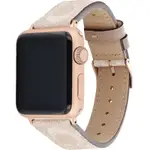 COACH APPLE WATCH 錶帶 38/40MM 適用 皮錶帶 母親節送禮 送禮首選- 淺色X玫瑰金(不含手錶)