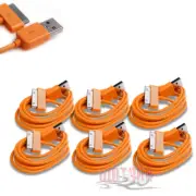 6X 3FT USB SYNC DATA POWER CHARGER ORANGE CABLES IPHONE IPOD TOUCH NANO NEW IPAD