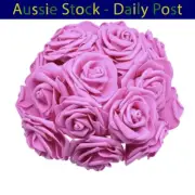 20x Rose Red 7cm Foam Rose Artificial Flowers Heads with Stem