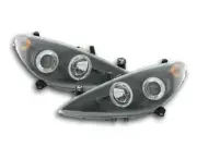 FK Pair LED DRL Lightbar Halo Headlights Peugeot 307 01-06 black LHD
