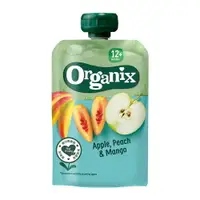 在飛比找樂天市場購物網優惠-英國 Organix 歐佳 12m+ 水果纖泥 - 蘋果蜜桃