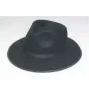COSTUME HAT - BLACK GREAT GATSBY OR GANGSTER FEDORA 1920'S/30'S ADULT SIZE LARGE