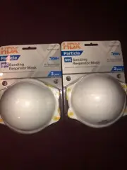 2 New Home Depot HDX N95 Sanding Respirator Mask-3 Packs/Med-Large