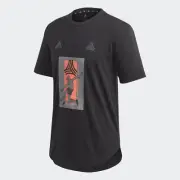 adidas Mens Tan Logo Geoff Gouveia Tee Size S Color Black
