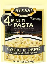 Alessi Cacio e Pepe Italian Pasta Pack of 6 Quick Cook Premium Durum Wheat