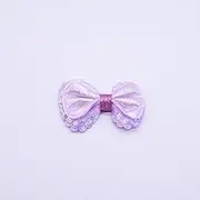 NingPower 20 Pcs Double Layer Sequins Bows, Cute Bowknot for Crafts, Sewing, Wedding, Birthday, Party, Clothing Accessories, Purple