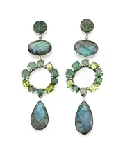 Samuel B. Silver Gemstone Drop Earrings ns NoColor