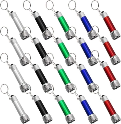 20 Packs Mini LED Flashlights 2.7 Inch Pocket Keychain 5 Bulbs LED Kids 5 Colors