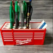 Milwaukee Mini Tool Box Pen Storage Tool Box Organizer for Desk – Gift for dad
