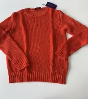 New. Ralph Lauren Purple Label Sweater. Orange. 100% Linen. Small