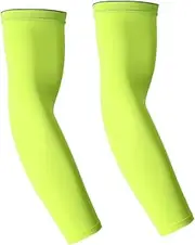 SOPOTUTU 1 Pair Long Elbow Protector Sleeves Stretchy Sun Protection Arm Compression Pads for Men Women Breathable Design for Sports Training Light Green Color for Basketball Volleyball