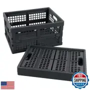 Ggbin 16 Liter Folding Plastic Containers, Grey Plastic Crate, 2 Packs