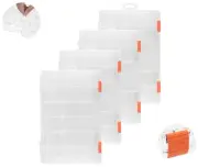 Fishing Tackle Box 4 Packs Small plastic Lure Storage Organizer 3600 Clear Tr...