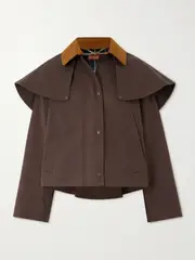 [Altuzarra] Altuzarra - Austen Suede-trimmed Cotton-canvas Coat - Brown - FR 38 FR 38 Brown