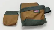 Bucket Boss Nail Tool Pouch And Tape Measure Bag Hammer Loop Brown Green Canvas